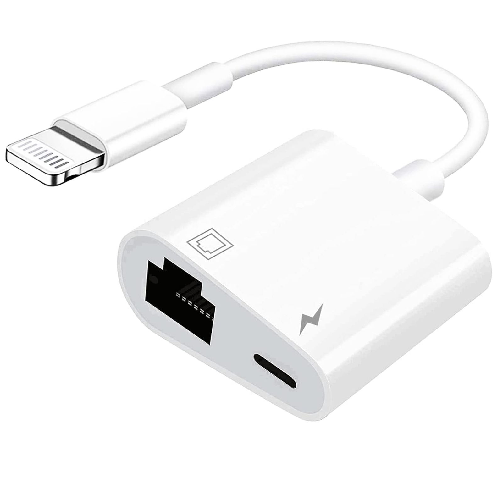[Apple MFi認証] Lightning - RJ45イーサネットアダプター 2イン1 イーサネットLANネットワークアダプター 充電ポート付き iPhone 14 13 12 11/iPadに対応 100Mbps プラグアンドプレイ iOS対応 