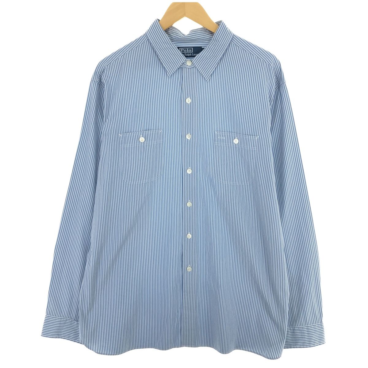 POLO RALPH LAUREN / 長袖シャツ/--/コットン/BLU/ストライプ 古着 ラルフローレン Ralph Lauren POLO by Ralph Lauren 長袖