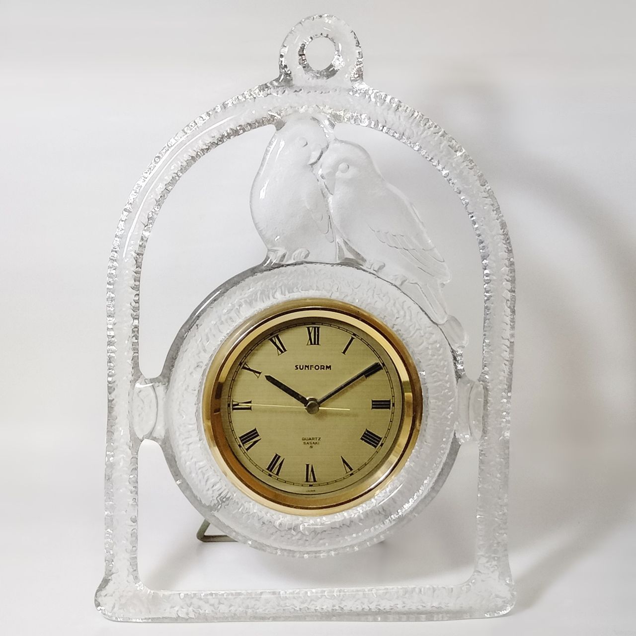 佐々木硝子 ガラス製 インコ柄 置時計 壁掛時計 SUNFORM SASAKI サンフォーム ササキ クオーツ 昭和レトロ - メルカリ