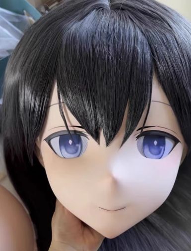 全頭マスク カツラ付き ロック付き NO.362 ドール ヘッドロリータ人形 コスプレ 変身 仮装 着ぐるみ kigurumi 二次元