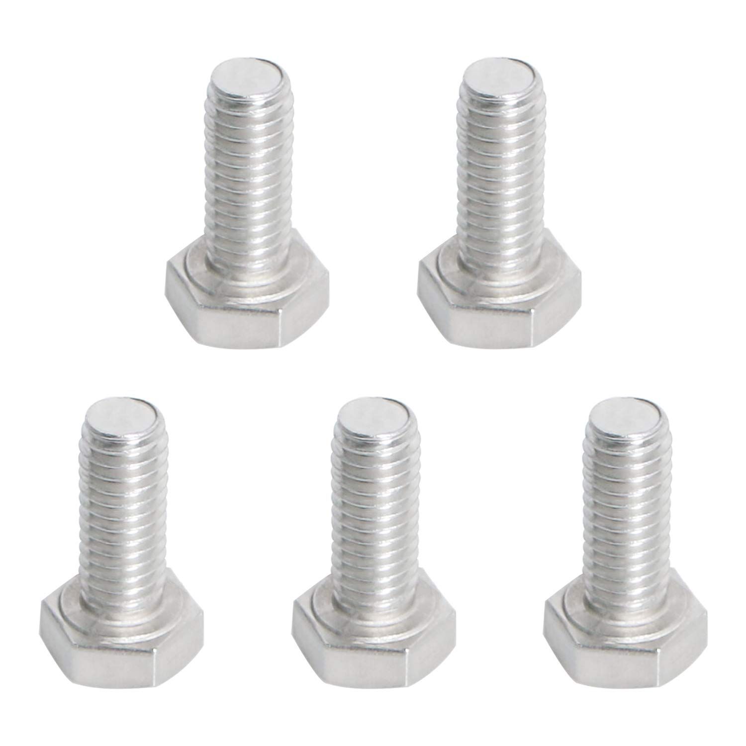 Size:M6 x 16mmグレード5.8 Aopin M6 x 16mm 六角ボルトネジグレード 5.8 ステンレス鋼、ファスナー完全に機械ねじ込み SUS304 5 個