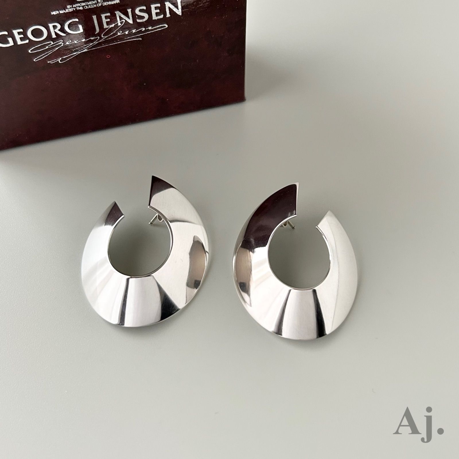 ジョージジェンセン ピアス 377 大ぶり AG925 GEORG JENSEN