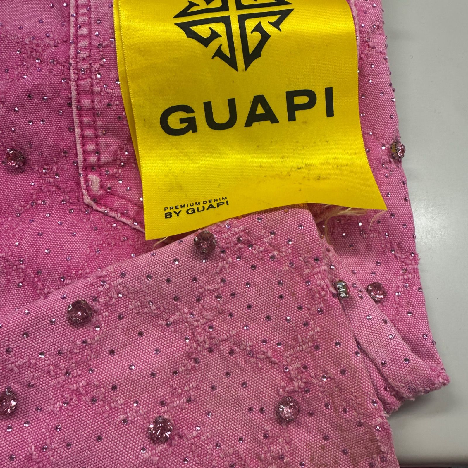 GUAPI EMBELLISHED DENIM PANTS スパンコールデニムパンツ スキニー