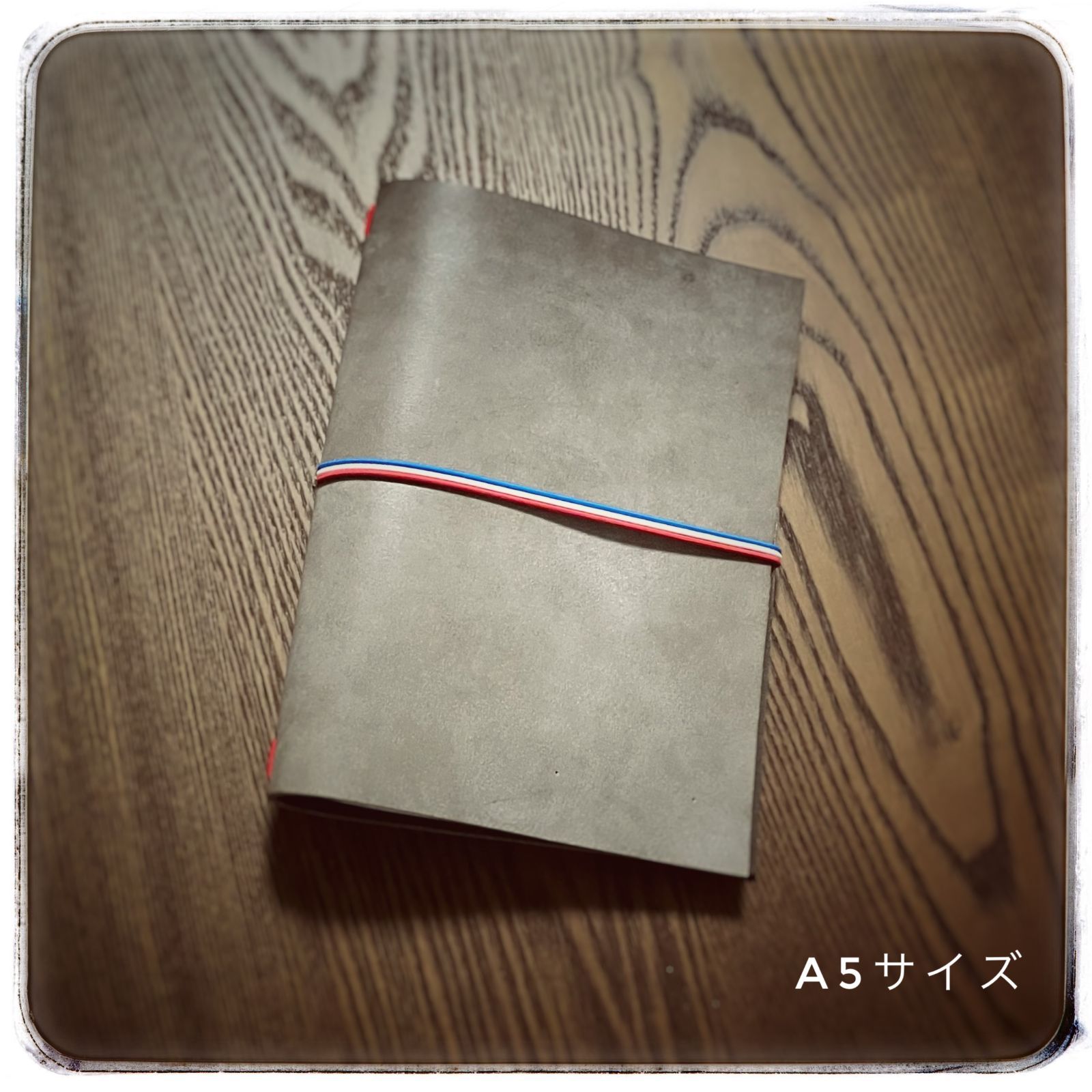 おさのページ　オーダー平均台 3色ゴムのトリコロールなノートカバー ☆A5サイズ☆お名前刻印無料