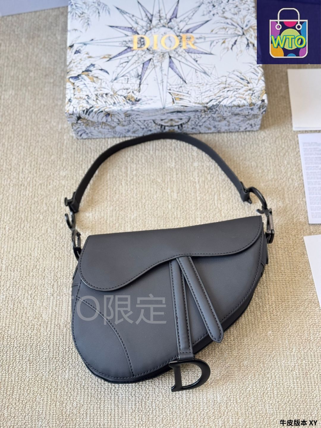 美品・ヴィンテージ【Dior】ディオールSADDLEサドルハンドバッグ クリスチャンディオールサドルミニソフトバック 黒 レディース