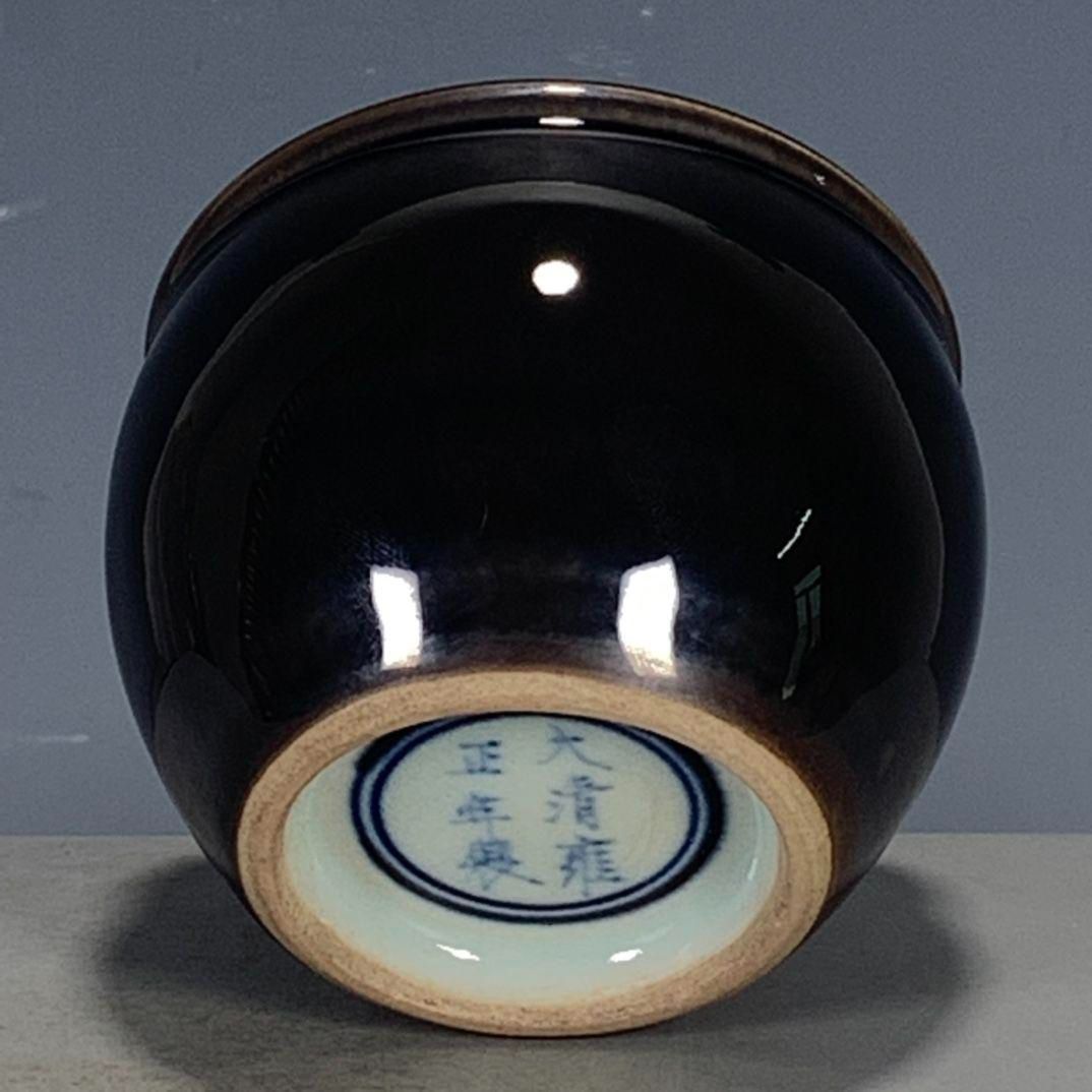 清代雍正 黒釉 小甕 水甕 筆洗  書道具 文房具 現代工芸品美術品 置物 清代雍正 黒釉 小甕 水甕 筆洗 書道具 文房具 現代工芸品美術品
