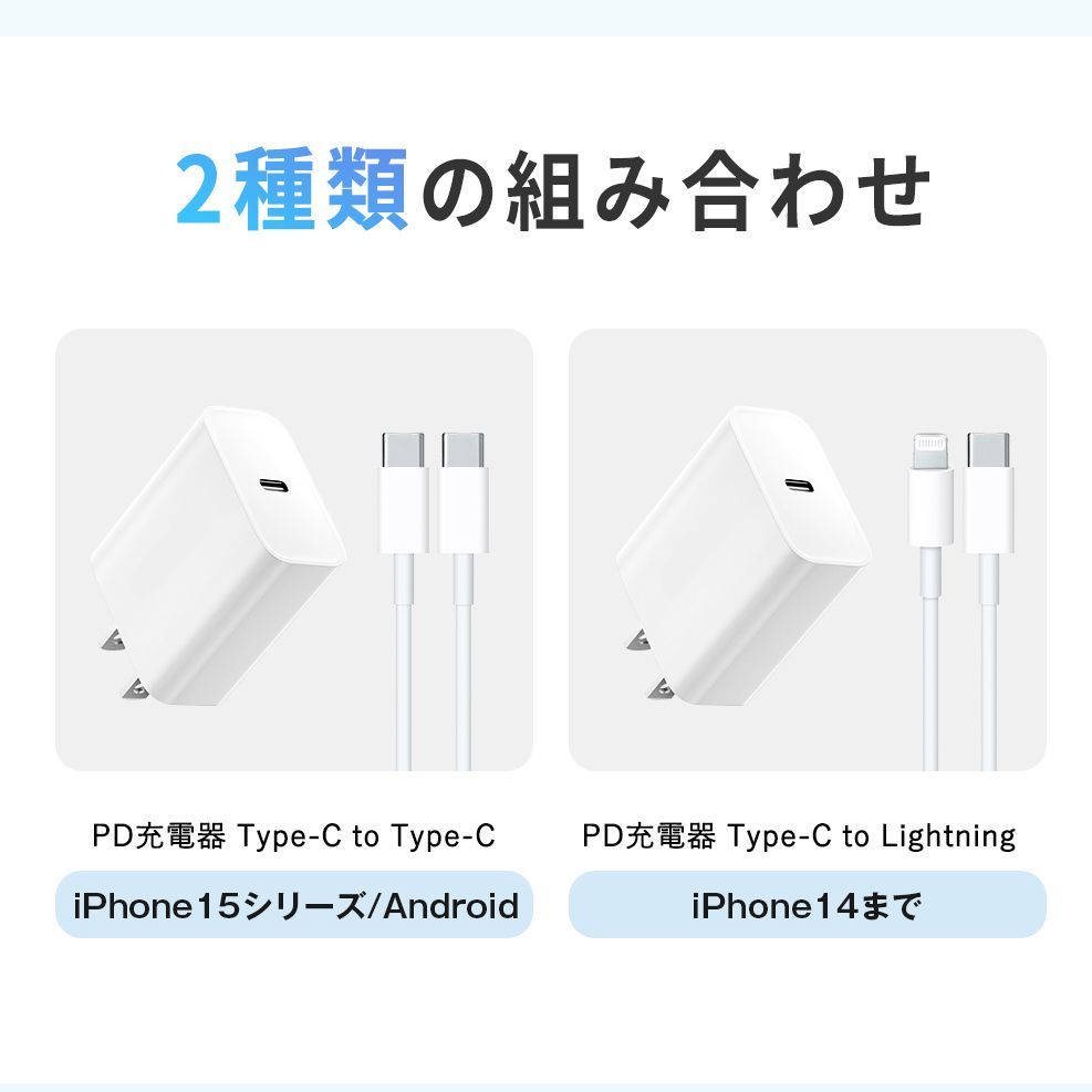 時間限定＼急速充電！30分で60％まで充電！／正規認証品 チップ冷却性能UP iphone充電器 ケーブル セット タイプC  ACアダプター アイフォン充電器 iphone アダプタ  急速充電 PSE認証 iPhone 20W PD充電器 コンパク充電器