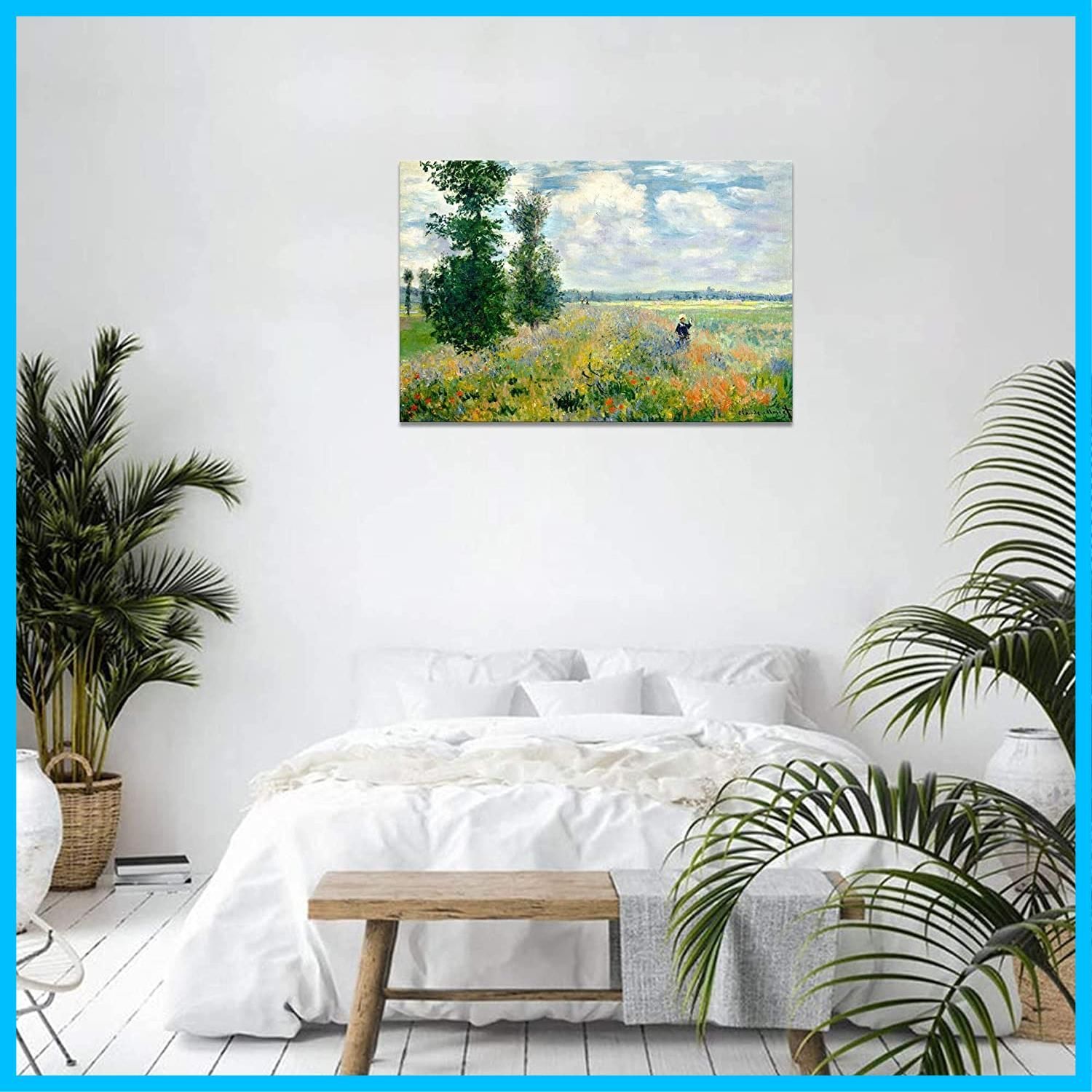 印象派 風景画 絵画 油絵 複製画 ポピー畑 風景 壁掛け モネ 木
