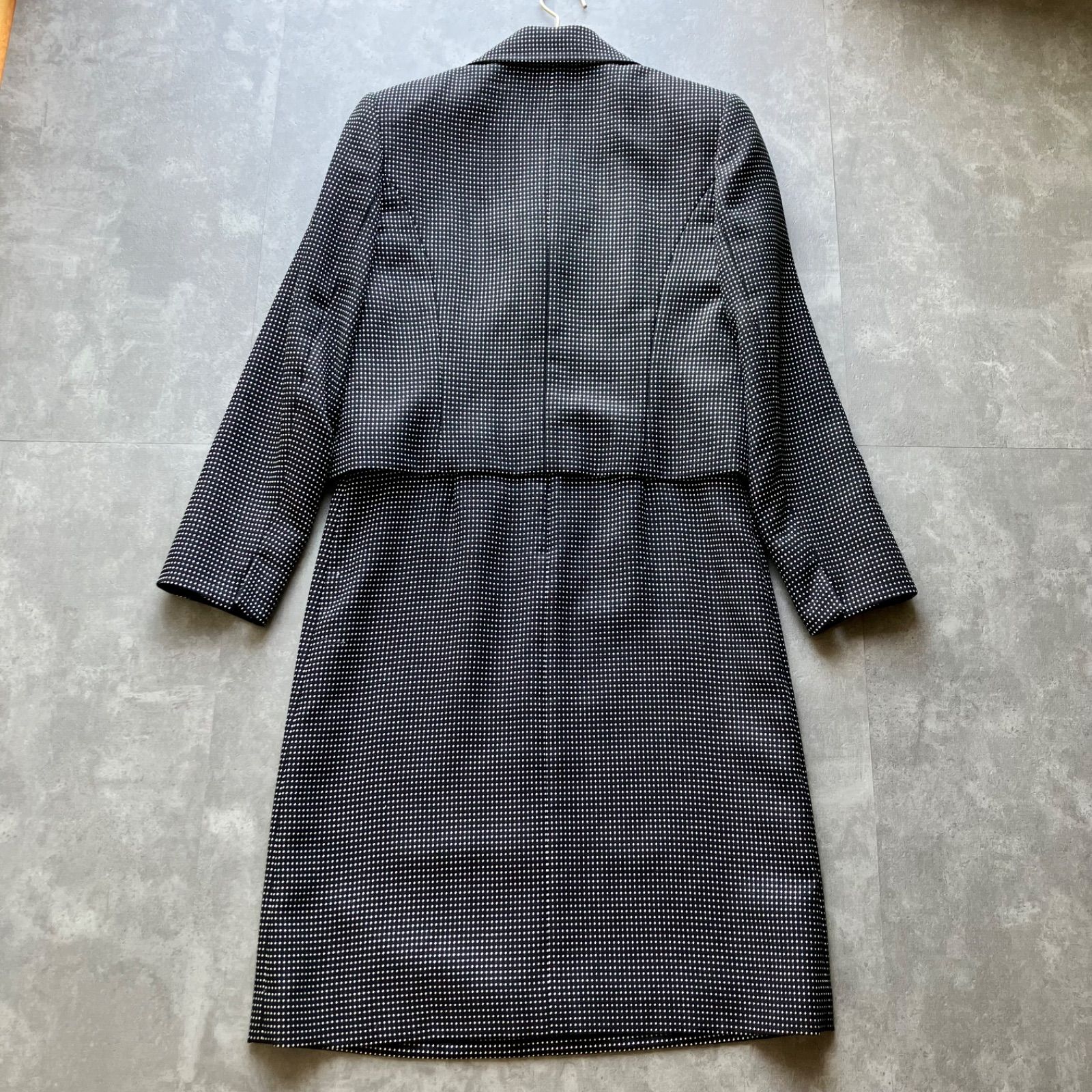 クレージュ courreges セットアップ スーツ ドット 水玉 黒 ブラック  