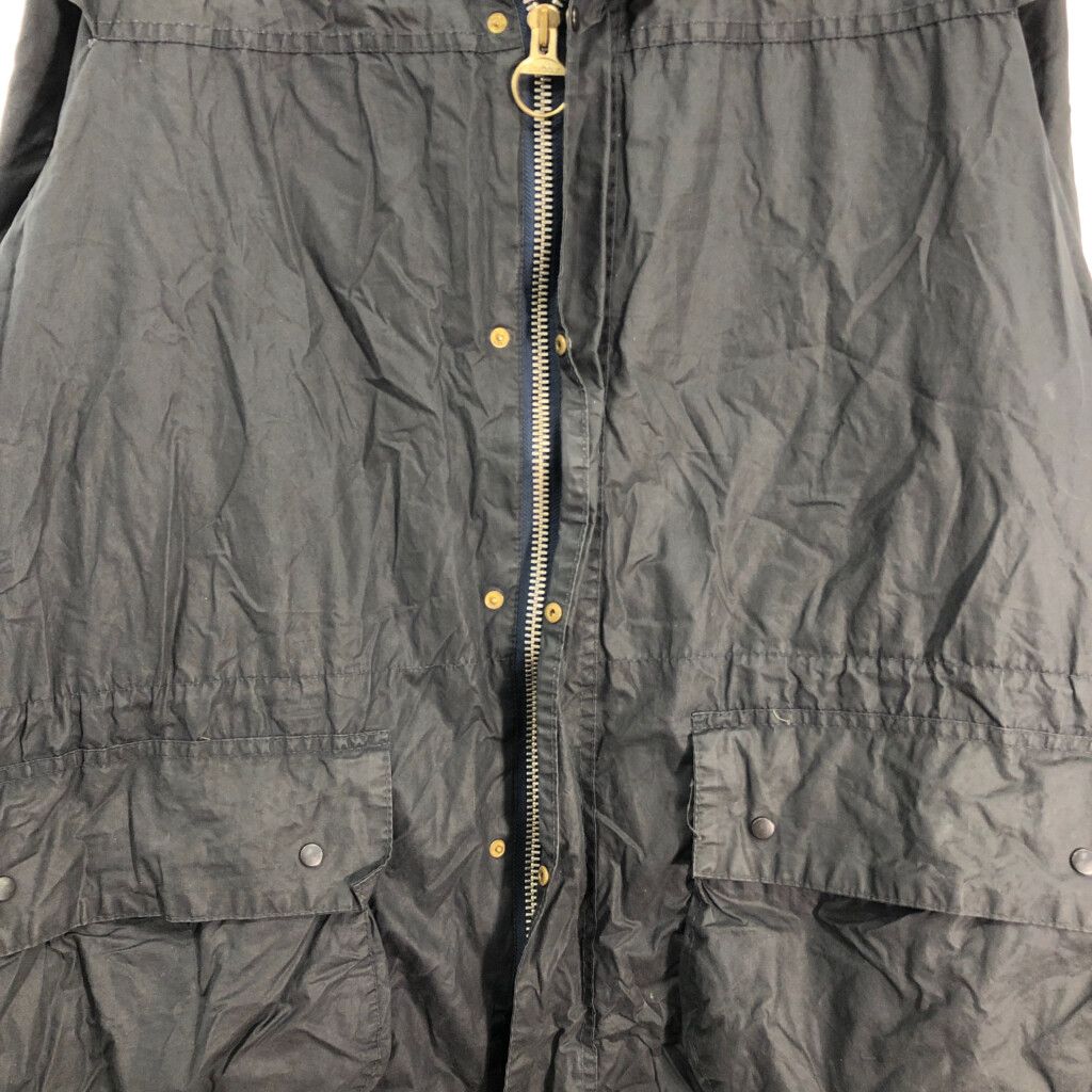 90年代 イングランド製 Barbour バブアー DURHAM ダーハム オイルドジャケット ブラック (メンズ C42/107CM) 中古 古着 R3550 90年代 イングランド製 Barbour バブアー DURHAM ダーハム オイルド