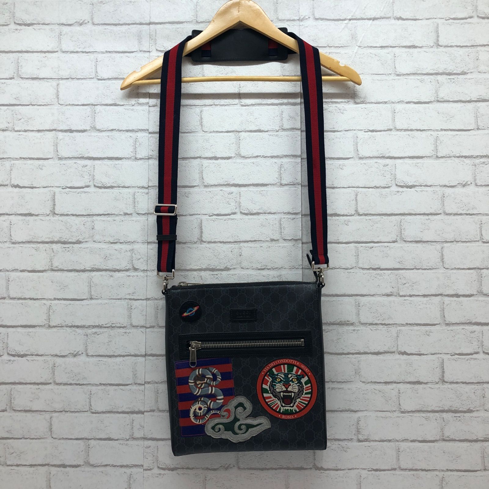 GUCCI グッチ Night Courrie Messenger クーリエ スプリーム ショルダー バッグ GG 474137 黒 ブラック