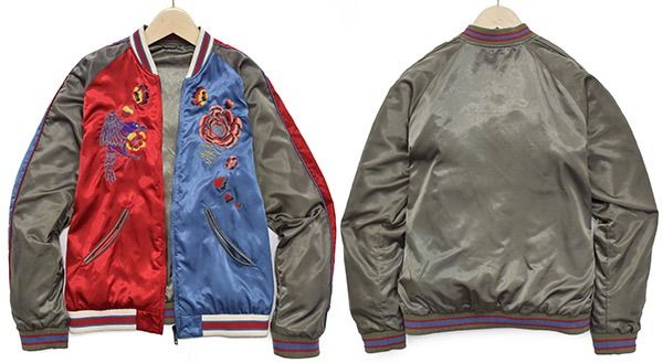 DIESEL スカジャン M J-Oito 花鳥 ボンバージャケット グリーン 