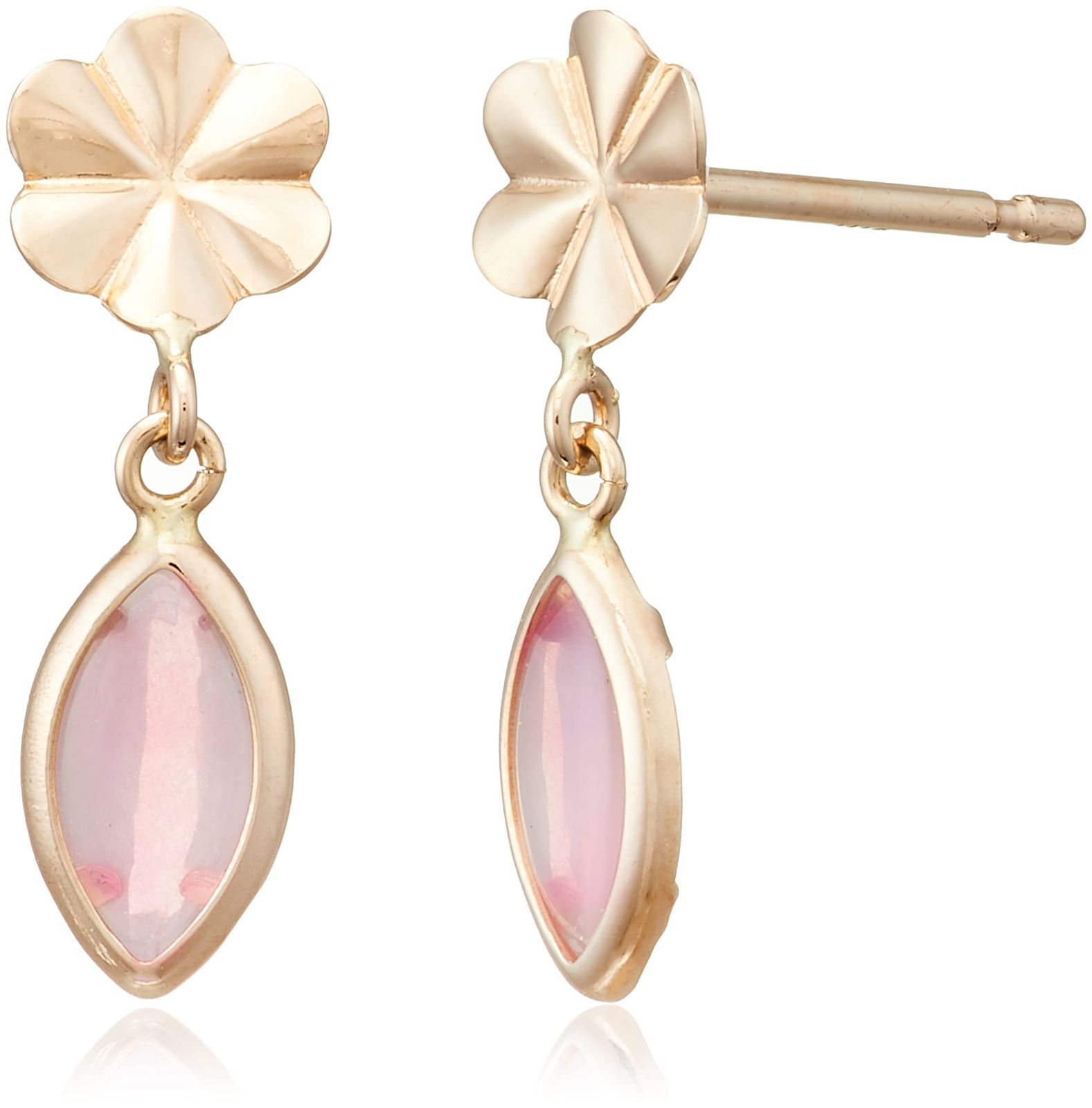 数量 CHS968 ピアス ローズクォーツ K10イエローゴールド