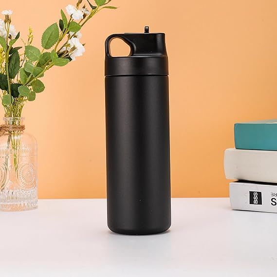 IOLOYU 水筒 500ml ステンレスボトル ウォーターボトル おしゃれ 魔法瓶 保温ボトル 女の子 洗いやすい water bottle 取っ手付き オシャレ 軽量 水 ボトル 手を入れて洗える水筒 ステンレス水筒 真