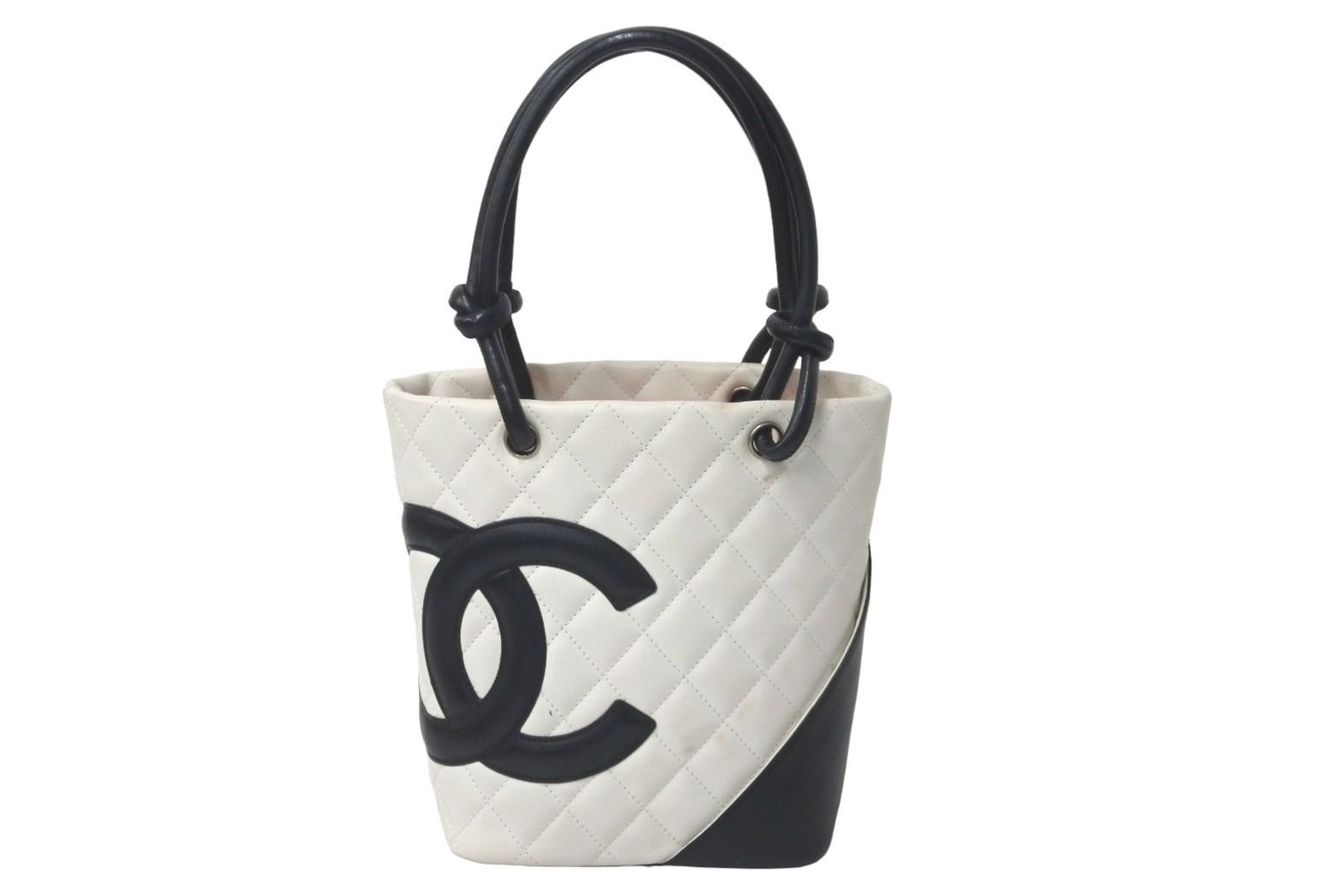 CHANEL シャネル カンボンライン スモール トートバッグ 8番台 レザー 