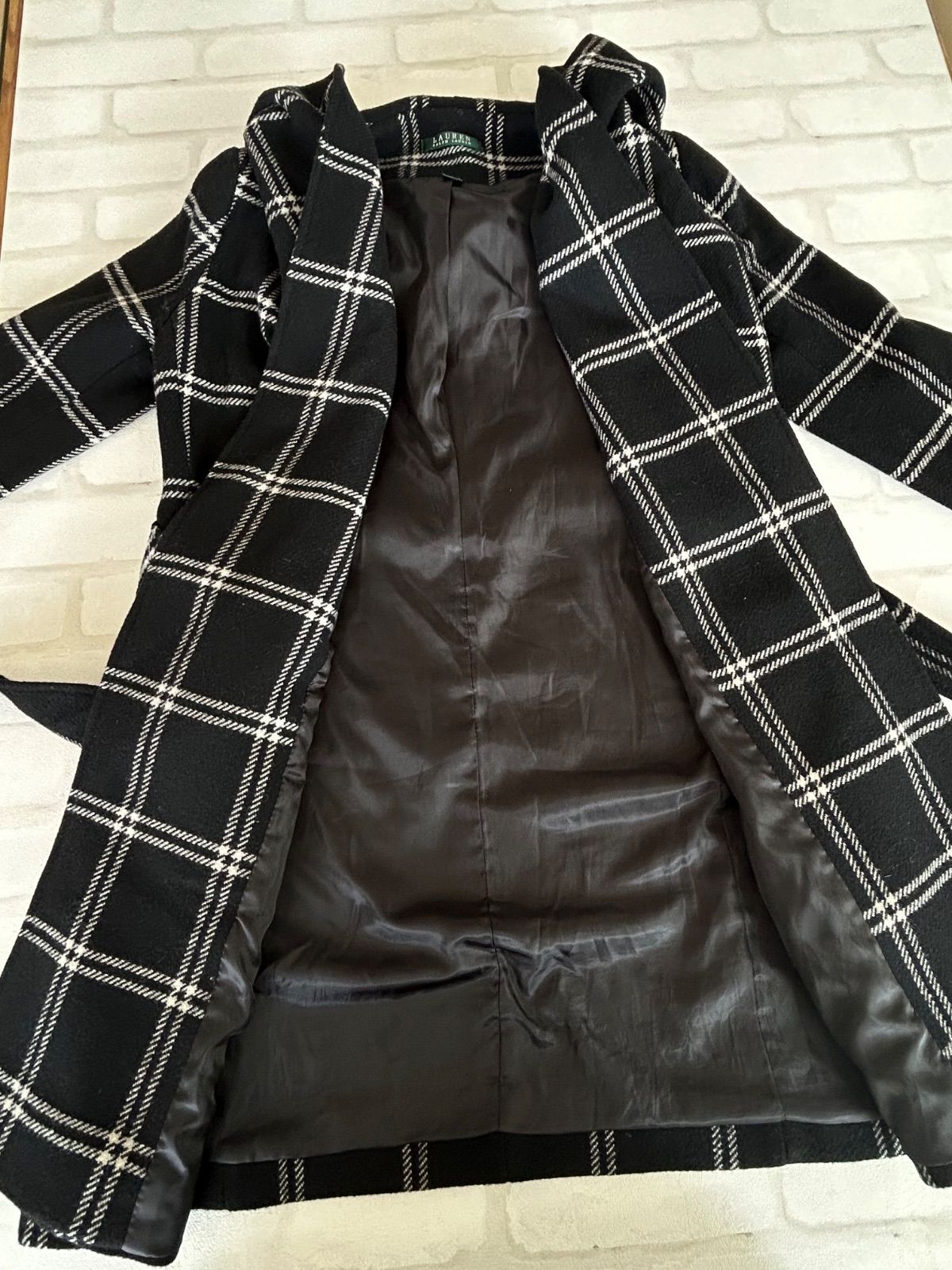LAUREN RALPH LAUREN コート スタンドカラー チェック柄 LAUREN RALPH LAUREN コート スタンドカラー チェック柄 (LAUREN