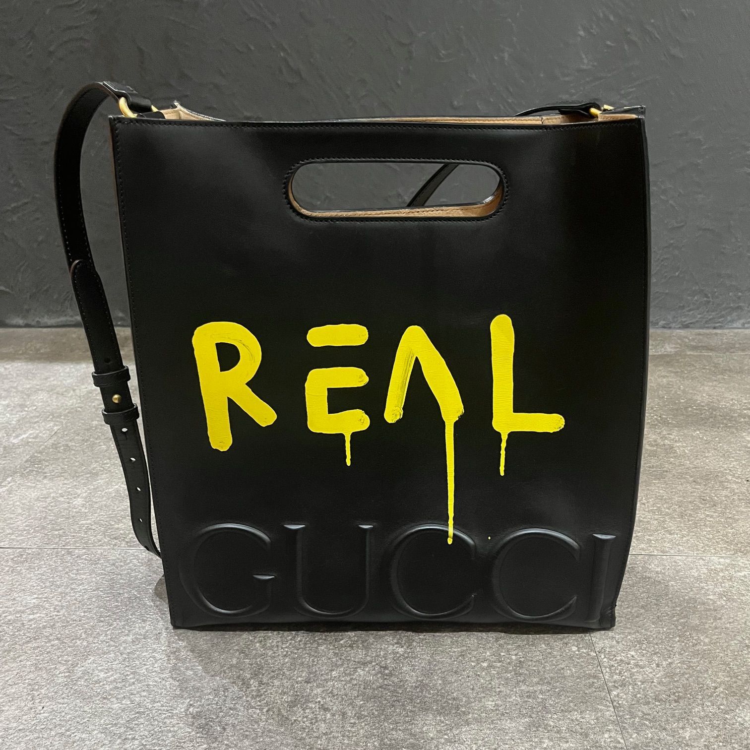 GUCCI GHOST グッチ ゴースト REAL 2WAY レザー トート ショルダー 
