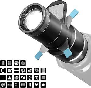 DF DIGITALFOTO スポットライトスヌート 円錐形スヌートキット レンズ 4色フィルター 25ゴボ アタッチメント用 Bowens ボーエンズ マウントLEDライト用 Aputure Nanlite Godoxなどに対応