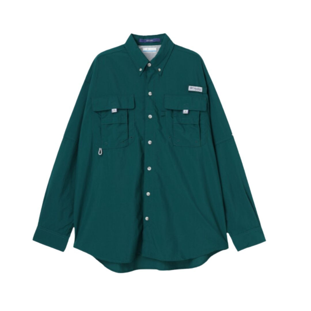 コロンビア バハマII ロングスリーブシャツ 301 Midnight Teal XLサイズ FM7048
