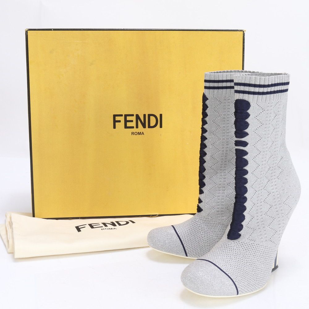 FENDI ブーツ37サイズレースアップソックスブーツ
