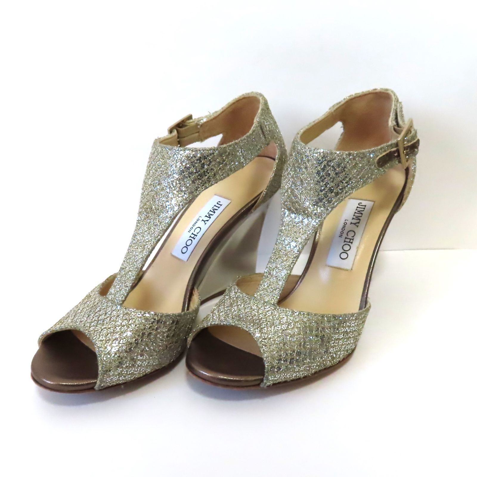 Jimmy Choo グリッターパンプス 37約23.5cmヒール5.5cm JIMMYCHOO