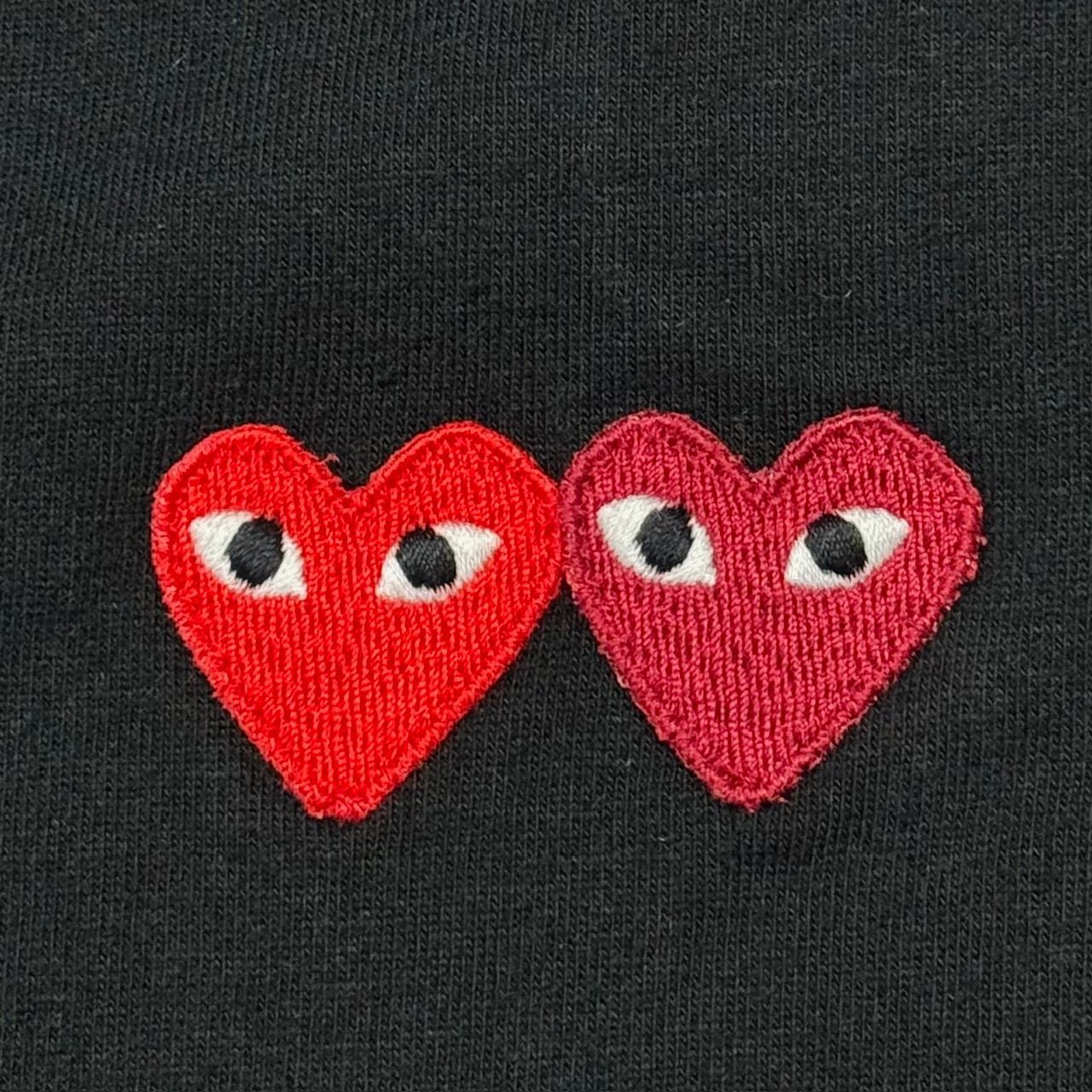PLAY COMME des GARÇONS　ダブルハート刺繍 　Lサイズ play comme des garcons ブルーハート刺繍Tシャツ Lサイズ