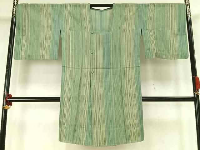 平和屋着物▽道行コート スリーシーズン 春夏秋 塵除け 本場奄美大島本泥染 変わり縞 ますいわ屋扱い 赤塚次男作 証紙付き AABB2359fy