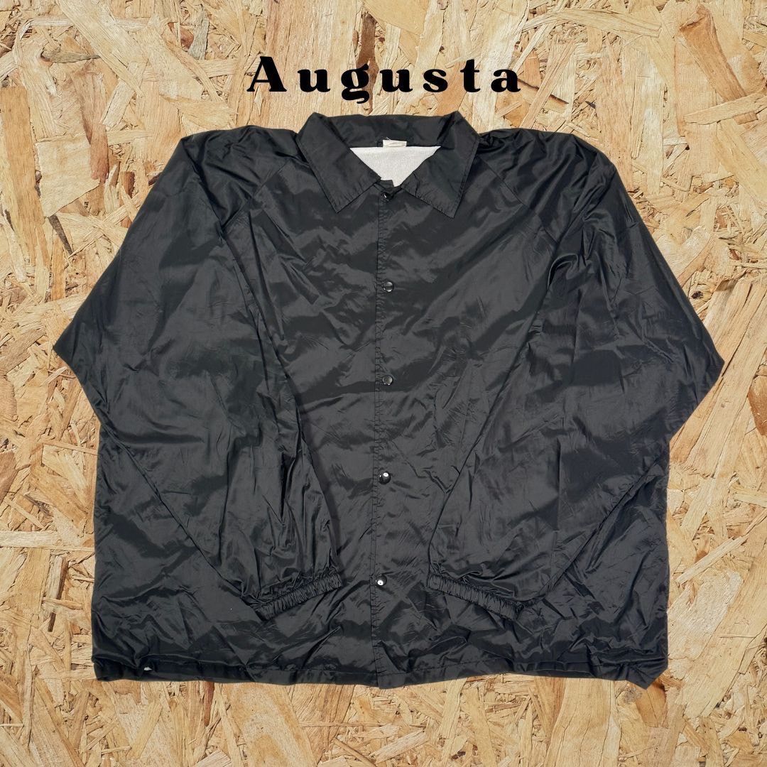 【ビックシルエット】Augusta　オーガスタ　コーチジャケット　ナイロンジャケット　黒　ブラック　無地　ヴィンテージ　ビンテージ　古着