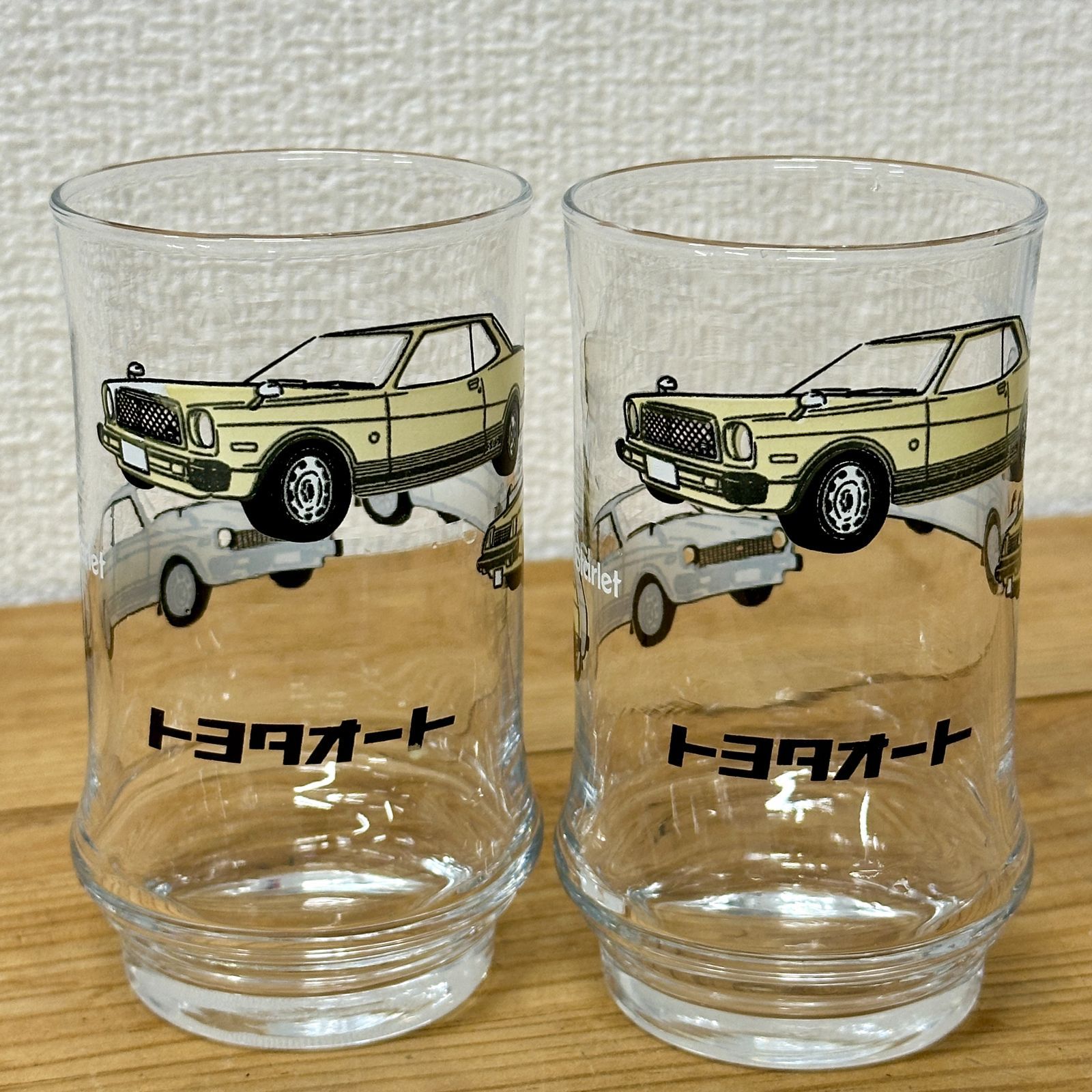 トヨタオート ガラスコップ 2客セット！SPRINTER  Chaser Stalet　当時物