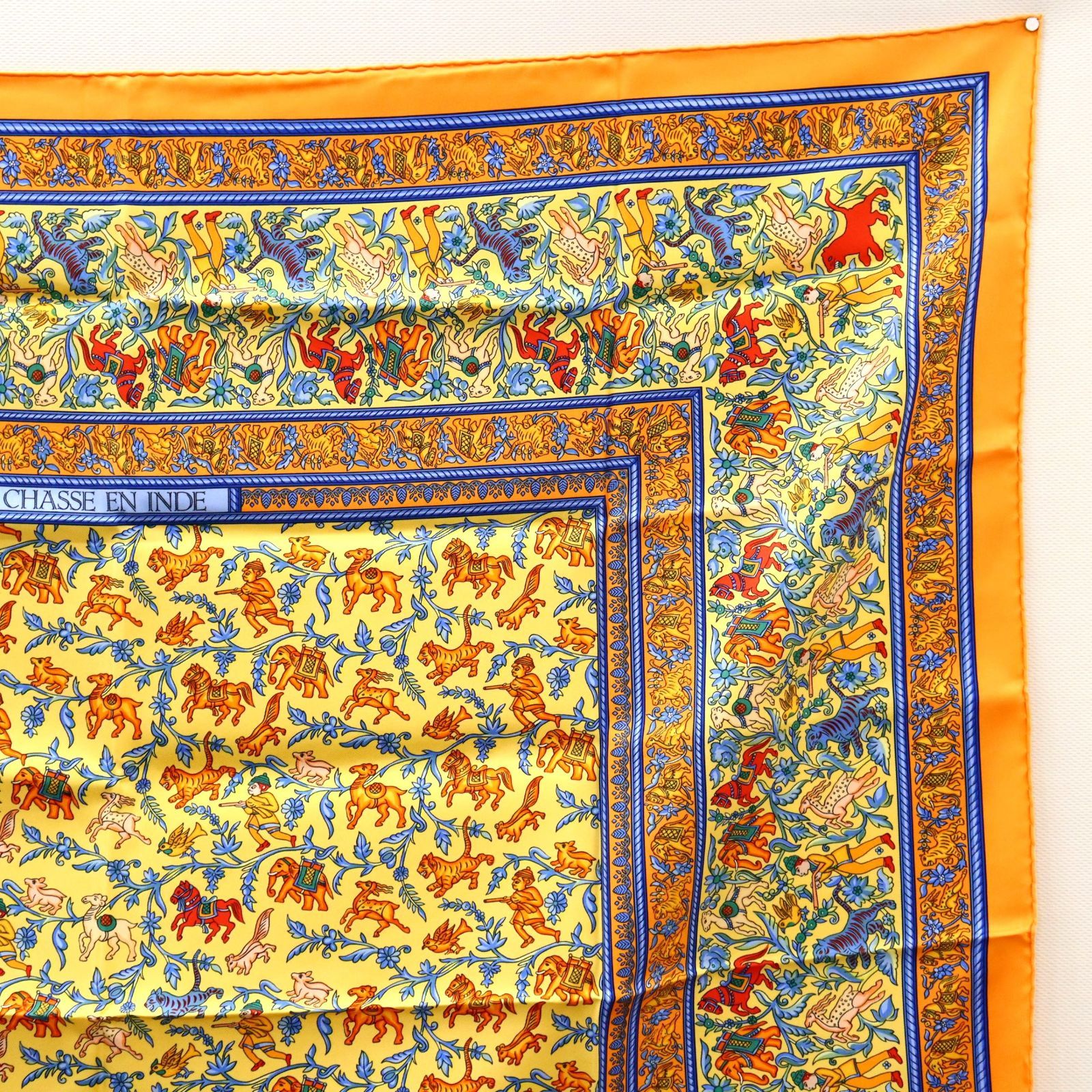 美品 HERMES エルメス カレ90 インドの狩猟 CHASSE EN INDE