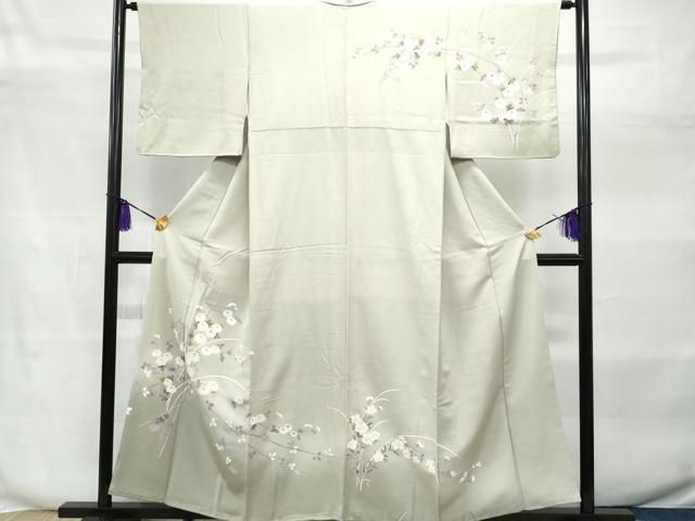 極上　訪問着　友禅　風景草花文　暈し染め　正絹　逸品 極上 訪問着 友禅 風景草花文 暈し染め 正絹 逸品