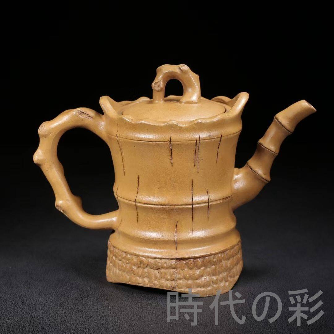 中国古美術 中国宜興 紫砂壺 高風亮節壺 底款:陳鳴遠 原鉱段泥 急須