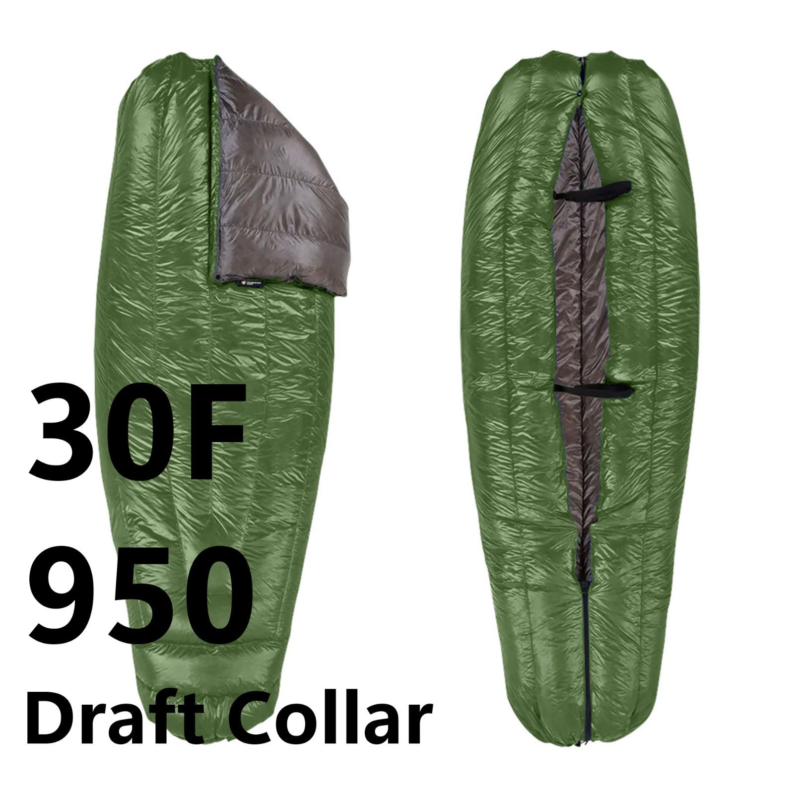 Enlightened Equipment エンライト イクイップメント Revelation Sleeping Quilt 950 30°F -1°C Draft Collarドラフト レヴェレーション スリーピング キルト Forest
