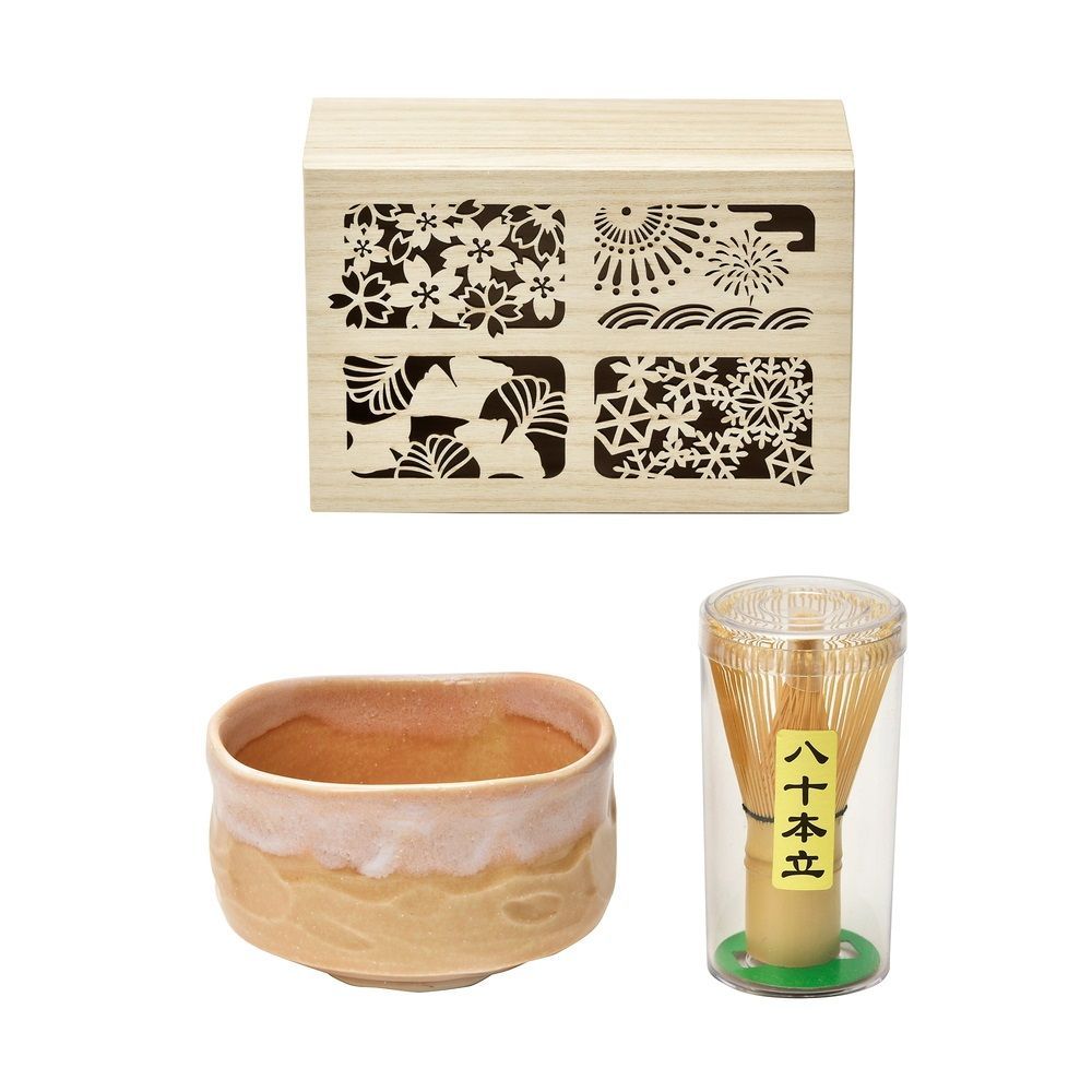 【アーティス】四季庵　抹茶碗セット木箱入　花桜