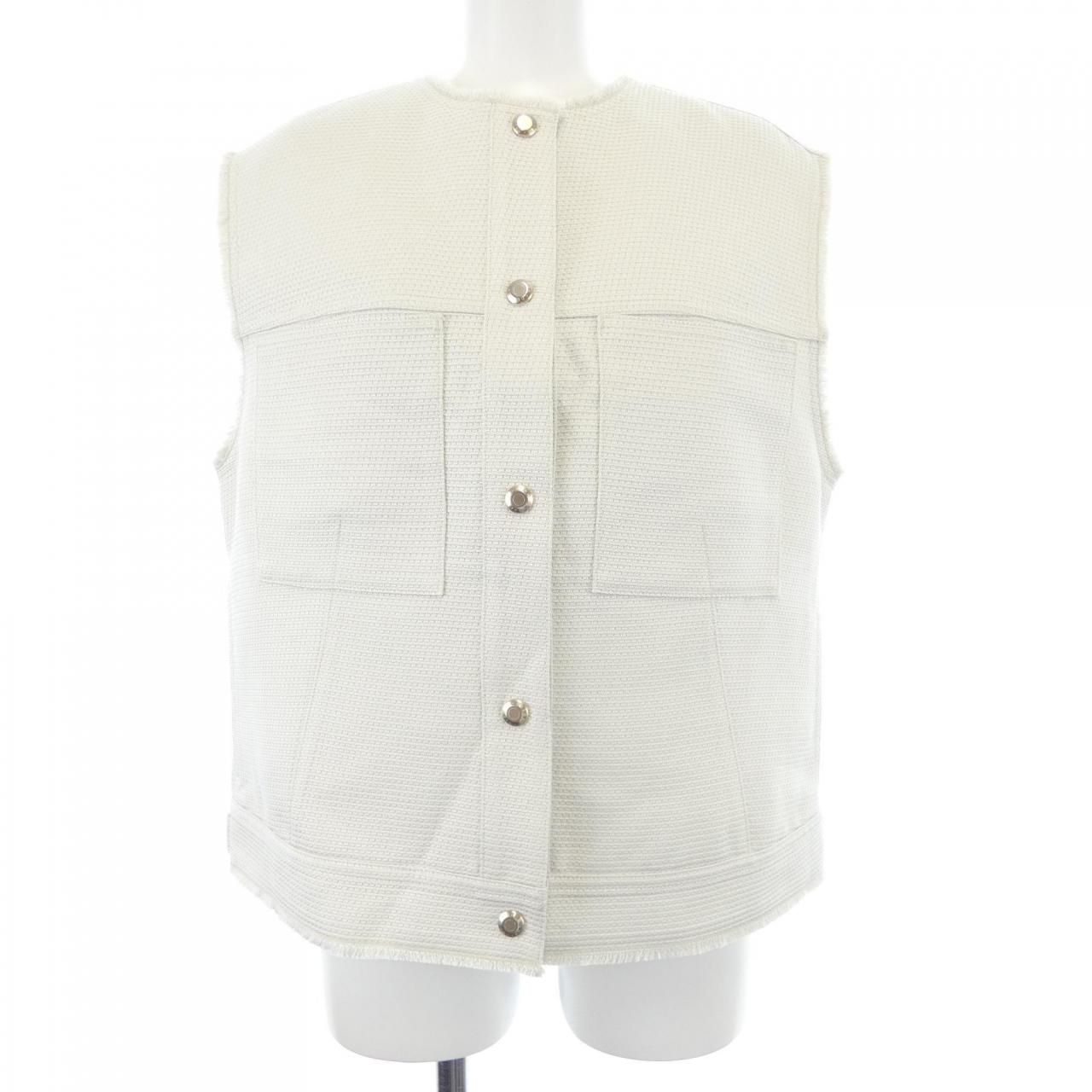 Drawer / ドゥロワー | ウール ベルテッド ショールカラー ジレ ベスト