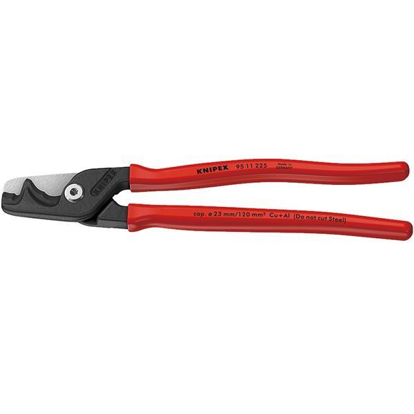 KNIPEX クニペックス ケーブルカッター ステップカットXL プラスチックコーティング 全長225mm サイズW225×D46×H15mm パック入 9511-225SB