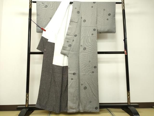 平和屋着物○江戸小紋 雪輪重ね文 さが美扱い 正絹 逸品 未使用