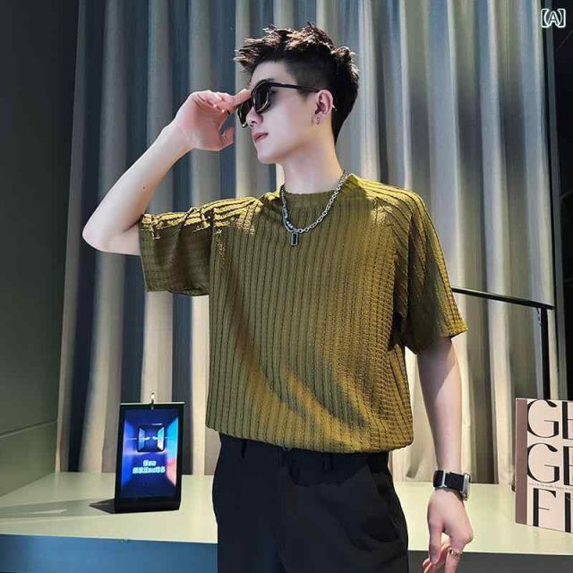 [3XL]メンズ  服  シンプル ファッション オシャレ 大人 かっこいい 大きいサイズ ストリート 紳士服 夏 T シャツ ストリート 半袖 トップス 薄手