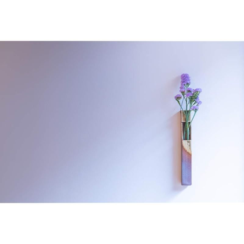 京都 花明かり 一輪挿し 花瓶 壁掛け 信楽焼 陶器 花器 フラワーベース ３種類 (火色ビードロ) 1