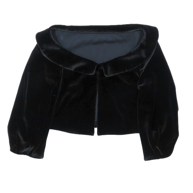 美品 フォクシー FOXEY ベロアノワール ベルベット パーカー リボン 40 ベロアノワール バイ フォクシー ニューヨーク VELOUR NOIR by FOXEY