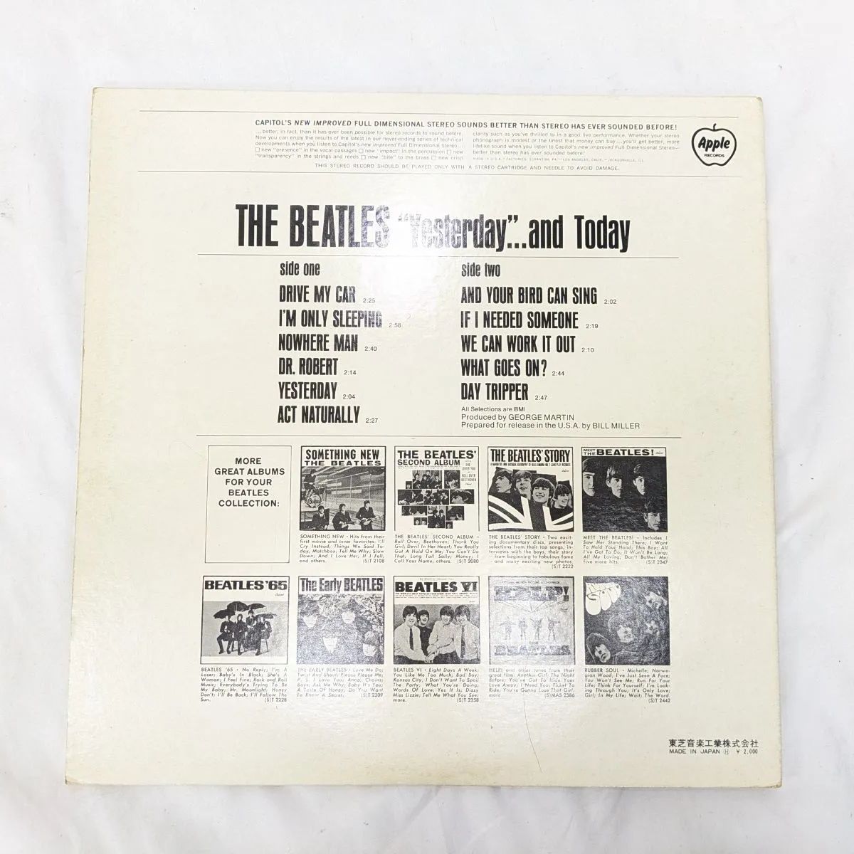 良品 The Beatles/ビートルズ Yesterday And Today イエスタデイ