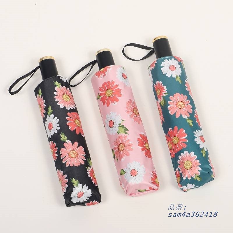 傘晴雨兼用花三つ折り焼け止めUVカット日傘 am4a362418