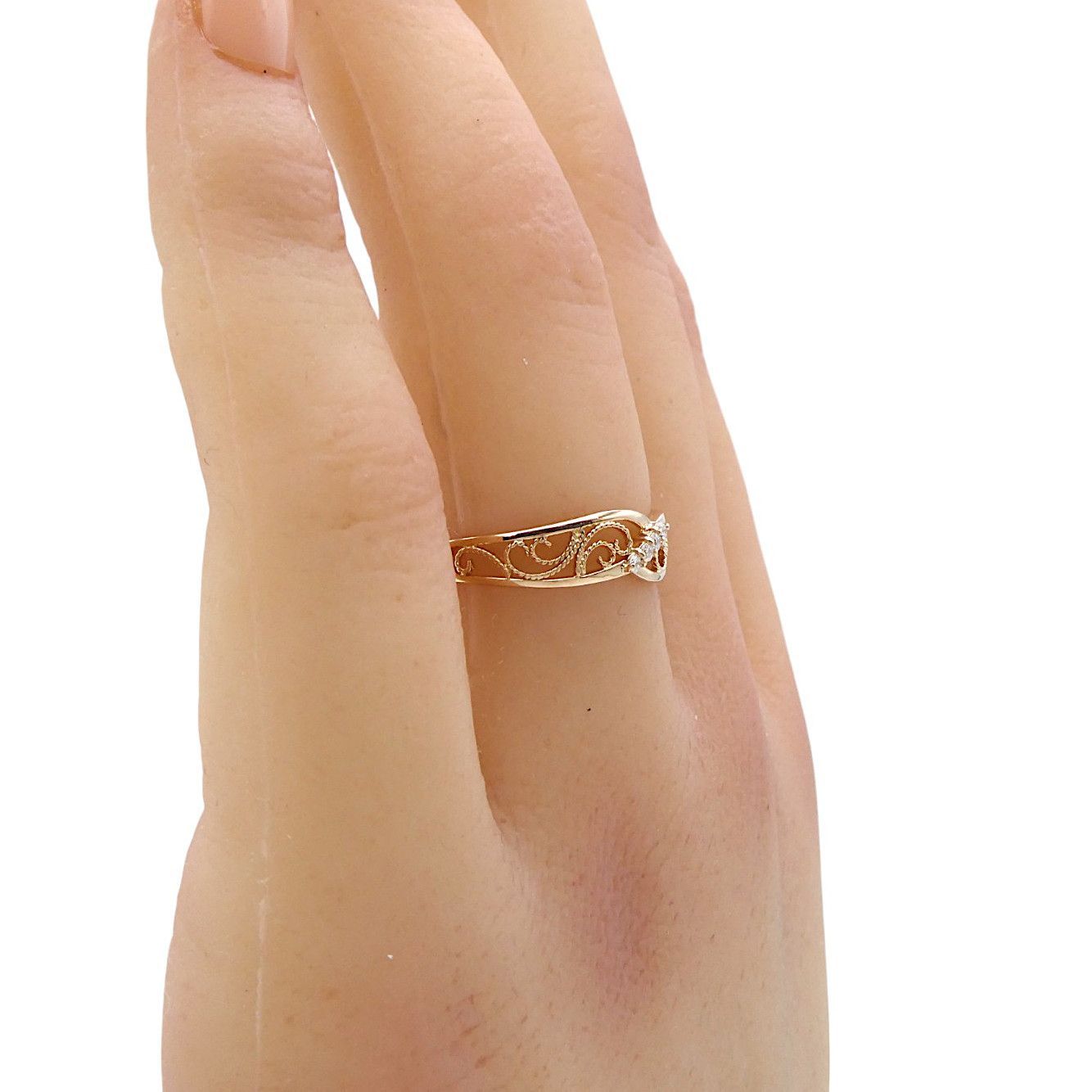 リング K18PG ダイヤモンド0.03ct 11号 透かしデザイン リング K18PG ダイヤモンド0.03ct 11号 透かしデザイン - メルカリ