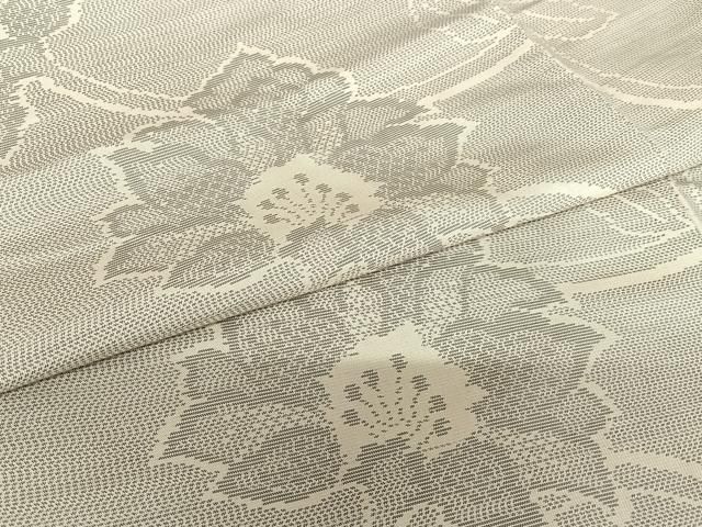 平和屋着物○本場大島紬 白大島 更紗花文 正絹 逸品 AAAW9108zg