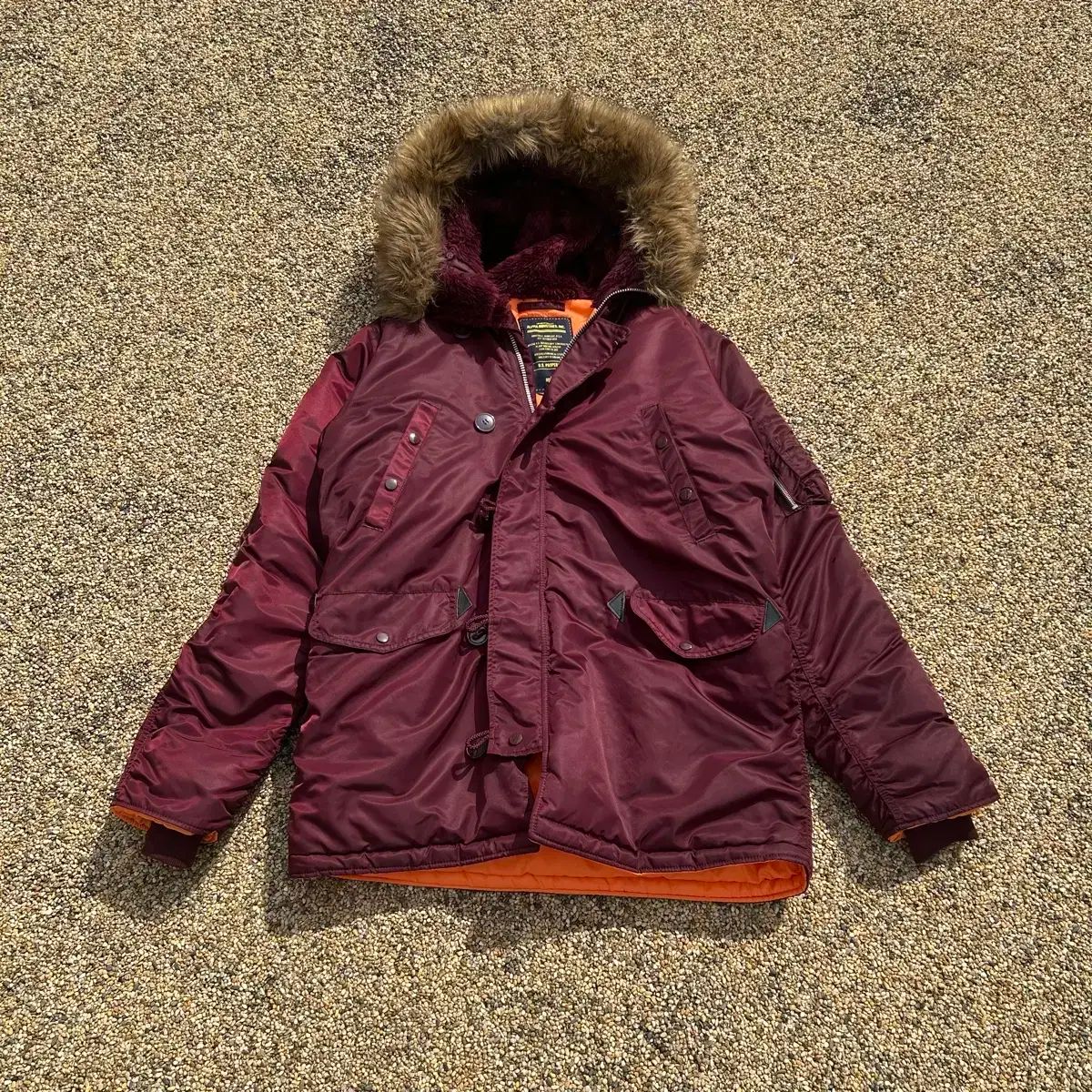 ALPHA INDUSTRIES アルファ インダストリーズ N ー 3B マルーン ダウンジャケット コート