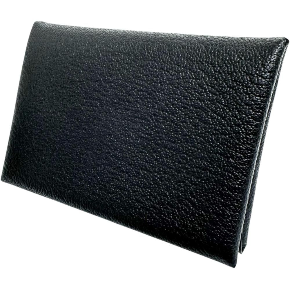 HERMES|エルメス カルヴィ デュオ コインケース シェーブル|レザー ブラック|シルバー金具 ユニセックス 真子質店 BL