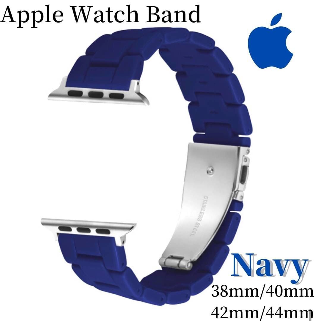 Apple Watch band アップルウォッチ バンド 高級 大人 ネイビー - メルカリ