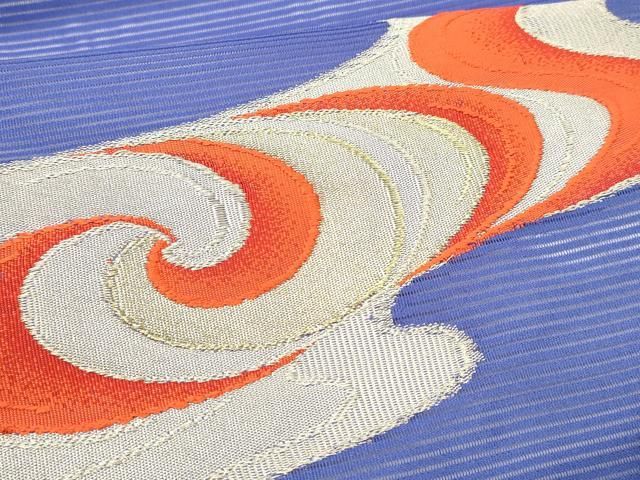 平和屋着物＊夏物 九寸開き名古屋帯 流水文 正絹 逸品 CAAW6891fb