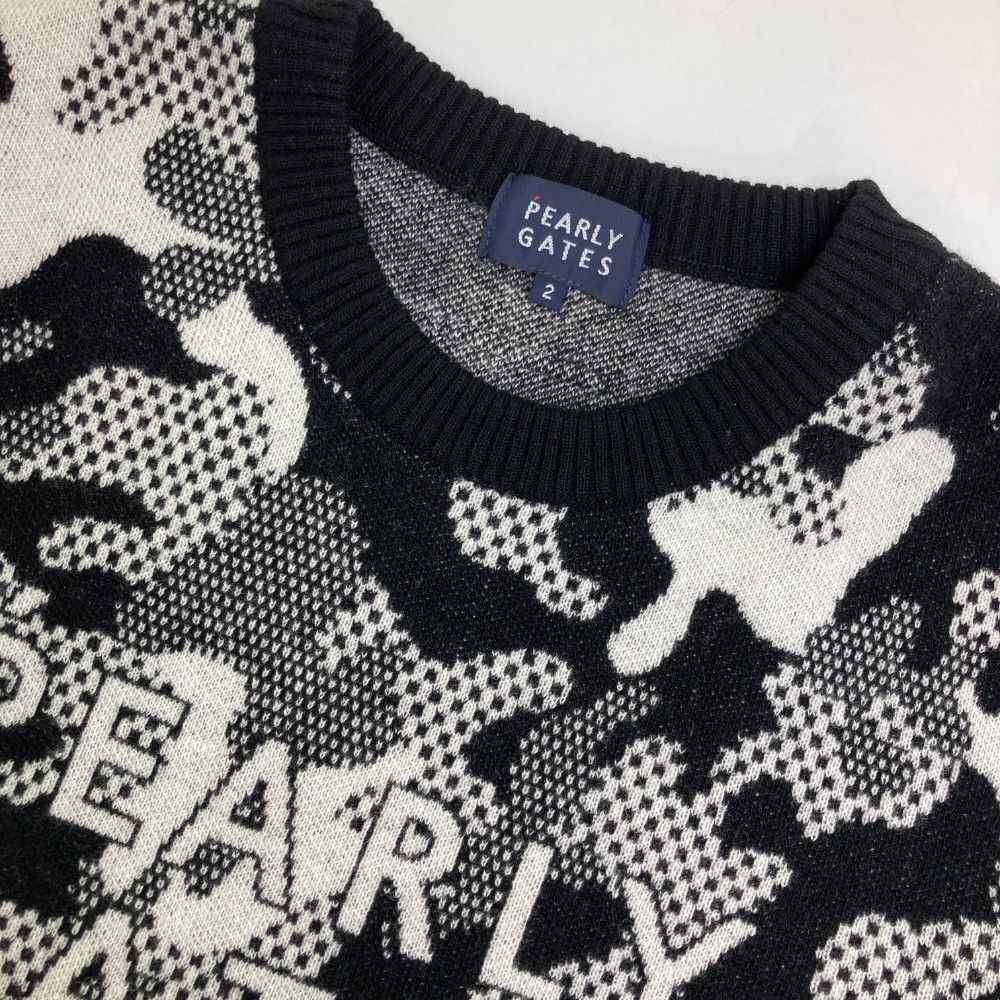 サイズ：2 PEARLY GATES パーリーゲイツ  ニット セーター カモフラ ブラック系 [240101353484] ゴルフウェア レディース ストスト サイズ：2 PEARLY GATES パーリーゲイツ ニット セーター