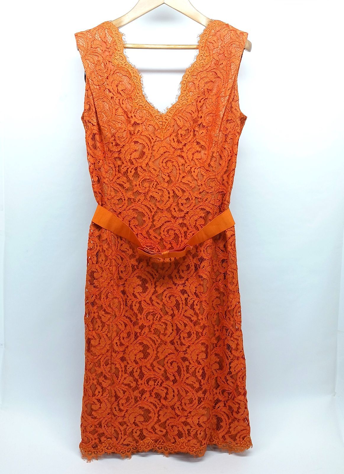 TADASHI SHOJI タダシショージ レース ワンピース オレンジ　ドレス タダシショージ レースワンピース ドレス 花柄 刺繍 オレンジ サイズ4